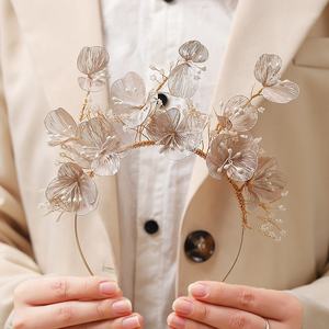 Diadema de Flores de <span class=keywords><strong>Alambre</strong></span> de Cobre Hecha a Mano, Estilo Japonés y Coreano, Accesorios <span class=keywords><strong>para</strong></span> el Cabello de Novia, Tocado <span class=keywords><strong>para</strong></span> Mujer - Product Image 6