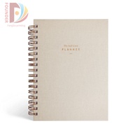 Carnet à spirales avec couverture rigide en papier couché, estampage à chaud et gaufrage avec logo personnalisé