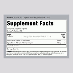 Vente en gros d'usine de comprimés de spiruline et de chlorella de marque privée bio <span class=keywords><strong>1000mg</strong></span> 500 pièces Soutien immunitaire Detox & Energy - Product Image 2