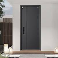 Puerta de Entrada Antirrobo de Acero con Núcleo de Espuma de Poliuretano, Marco Resistente, Cerradura Inteligente, Impermeable e Ignífuga para Uso Exterior en Apartamentos
