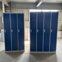 Casiers modernes à 3 portes en acier Casiers de salle de sport en métal pour la maison, le bureau et l'école Armoire de rangement pour vêtements