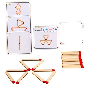 Gioco da Tavolo Educativo per Bambini, Matematica, Geometria, Logica, Allenamento dell'Attenzione, Puzzle in Legno <span class=keywords><strong>con</strong></span> <span class=keywords><strong>Fiammiferi</strong></span> per Età 4-6 Anni - Product Image 1