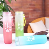 Bouteille d'eau en verre dépoli coloré dégradé personnalisable sans BPA de 400 ml pour le sport, la gym, les voyages, portable et pour l'extérieur, OEM