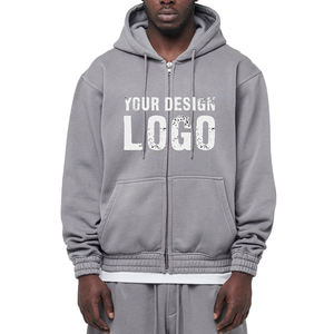 Sudadera con Capucha para Hombre, Gruesa, con Cierre Completo, Forro Polar, para Otoño e Invierno, Informal, de Color Sólido, Holgada - Product Image 4