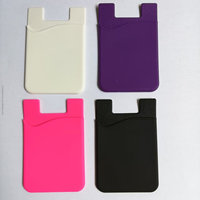 Porte-cartes de crédit en silicone avec logo imprimé UV personnalisé, autocollant adhésif, compatible iPhone, cadeaux de bienvenue