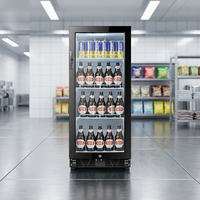 Vitrina Refrigerada Vertical para Bebidas, Sin Escarcha, Puerta Única, Pantalla Táctil, Enfriamiento por Ventilador, 3 Estantes, 148L, Comercial