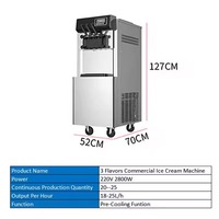 Nouvelle Machine à Crème Glacée Professionnelle Sur Pied à Compresseur pour Boulangerie, Snack, Lait, Légumes, Yaourt, Sirop, Maïs, Fruits Frais