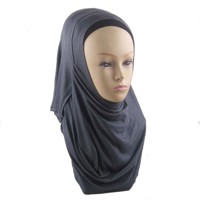 Collection de hijabs faciles à porter en gros Écharpe de Dubaï de couleur unie adorée Châles de hijab à double boucle instantanée en jersey musulman de qualité supérieure