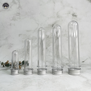 Food Grade Clear PET Tube Plastic Test Tube With Metal Screw Cap
