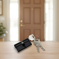 Vente directe usine – Cylindre de serrure de porte en laiton massif noir mat 60 mm à double clé avec 3 clés carrées en laiton standard pour serrure de porte