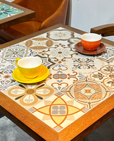 Juego de mesa de comedor de restaurante tailandés Bistro Vintage de Australia, mesa y silla de comida rápida cuadrada de café de retazos de azulejos comerciales de lujo