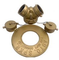 Adaptateur de raccordement en laiton pour hydrant d'incendie, Vanne à pied en fonte PN16, Buse de lance d'incendie en laiton NPSH 2 pouces