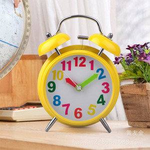 Pink Metal <b>Alarm</b> <b>Clock</b> 4 Inch Silent <b>Non</b> <b>Ticking</b> With Glow In Dark Dial For Desk Use - Product Image 3