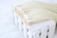 Extensions de cheveux blondes 613 invisibles à bandes adhésives, cheveux humains russes Remy double épaisseur, colorées, vente en gros