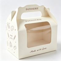 Boîte cadeau pour pâtisserie style Ins avec fenêtre transparente, taille personnalisable, boîte à gâteau, finition mate, gaufrage, carton ondulé