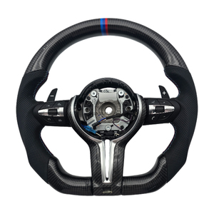 Rueda de cuero perforado de fibra de carbono precio al por mayor para BMW 3 5 Series F10 F30 F90 F01 F12 M3 Z4 X1 X6 volante de coche - Product Image 1