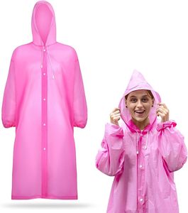 เสื้อปอนโชฝนแบบใช้แล้วทิ้งมีฮู้ดสำหรับผู้ใหญ่และเด็กสีลูกกวาดกลางแจ้งทนทานสำหรับขี่จักรยานปีนเขาปีนเขา - Product Image 6