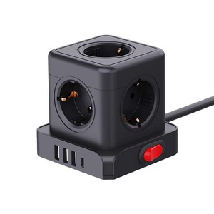 Alman GS akıllı yaratıcı dalgalanma soket dönüştürücü 1A USB güç şeridi anahtarı taşınabilir ab tak 3 port 5 çıkışları fiş şarj anma - Product Image 5