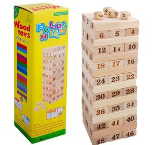 Giocattoli Montessori su misura 48 pezzi Tower Game accatastamento torre piccolo gioco di impilamento in legno città blocchi - Product Image 5