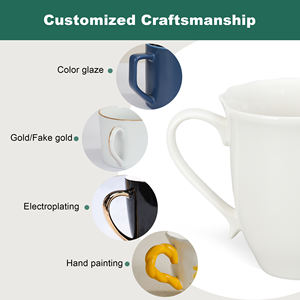 Set alat makan keramik tulang pelek emas, Set peralatan makan mewah Salad dan mangkuk sup porselen untuk makan malam - Product Image 4