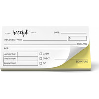 Carnet de reçus autocopiants pour petites entreprises de boutique, bloc de commandes et factures autocopiantes en 2 exemplaires