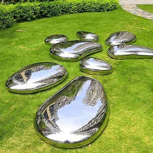 OEM ODM Outdoor <strong>Garden</strong> Lake Decoration Polished Stainless Steel Pebble Sculpture Landscape Metal Crafts Art <strong>Statue</strong> - Product Image 1