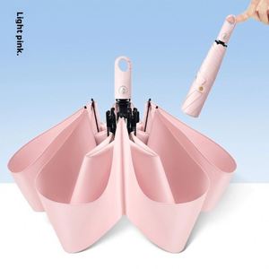 Parapluie pliant ultra-léger et entièrement automatique, double usage, protection solaire, avec crochet et revêtement anti-UV, pour adultes, 92 cm - Product Image 1