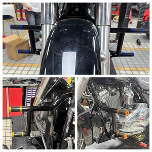 Barre de protection du moteur avant pour Harley <span class=keywords><strong>CVO</strong></span> Street Glide 2010~2023, glissières Delrin, tube de 114 mm de diamètre, ne convient pas aux modèles Road Glide - Product Image 4