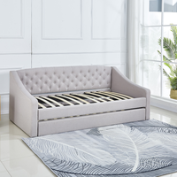 Lit de repos en velours fantaisie et économique avec rangement, lit de jour en bois pour salon en Pologne