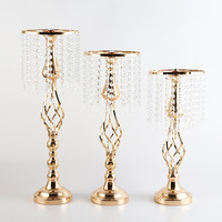 Vase de table en fer forgé pour mariage, chandelier en cristal, porte-fleurs pour restaurant occidental, support de fleurs, guide routier de galvanoplastie