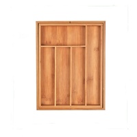 7 compartiments plateau à couverts en bois de bambou extensible porte-ustensiles de cuisine en bambou