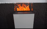 Cheminée électrique verticale autoportante personnalisable en métal de haute qualité de 37 cm avec brume chauffante, flammes LED 3D et eau intégrée (version anglaise)