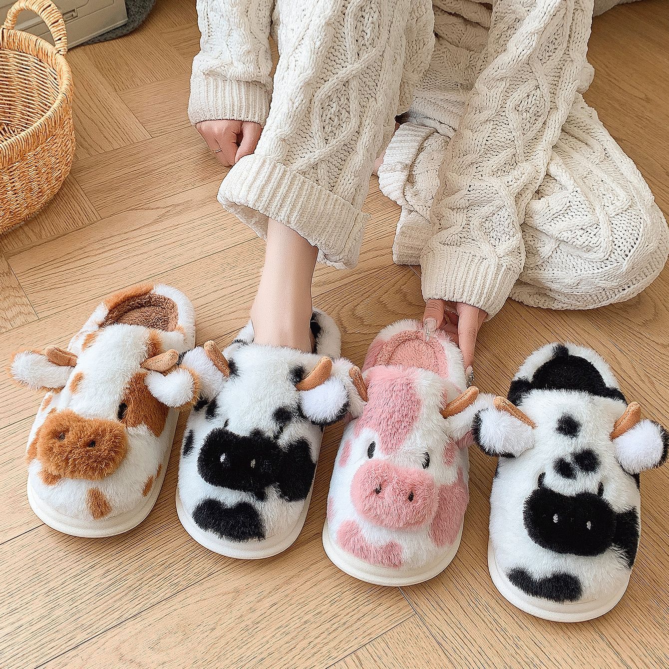 Pantoufles Femme Confortable Chaussons Femme ChayChax Hiver - Pantoufles Peluche Mousse Mémoire - Antidérapantes - Léopard Chaussons Femme Peluche