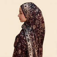 Écharpe en modal imprimée double face, légère et douce, tendance musulmane pour femmes, motif floral, 180 cm de long, utilisation quotidienne, hijab