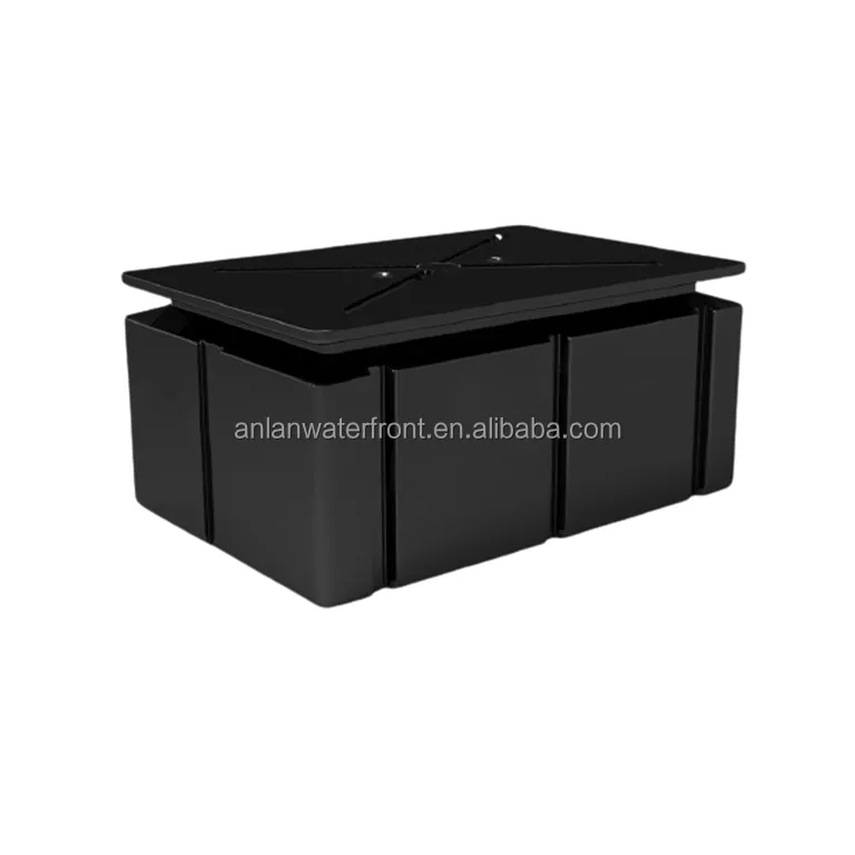 Ponons flottants en plastique HDPE, noir, pour pont, solide, avec prix comptoir