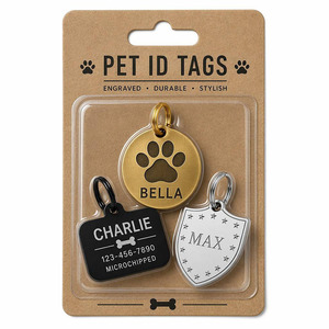 Prix de gros : Accessoires de collier modernes imitation antique pour chats et chiens, et plaques d'identification minimalistes vierges pour chiens, gravables avec nom et téléphone. - Product Image 6