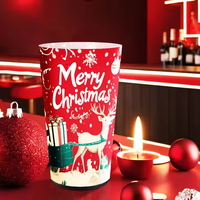 Tasses imprimées sur mesure Logo de la tasse à LED de Noël Lumière de tasse à LED en plastique personnalisée
