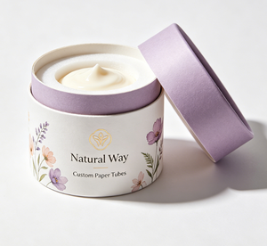 Custom Paper Tube Cosmetic Packaging with Floral Design Eco-Friendly Round Container for Face <b>Cream</b>,Skincare and Beauty Products - Product Image 2