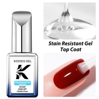KODIES Hema-Free 15ml Vernis à Ongles Gel Top Coat Sans Résidu Brillant LED UV Logo Personnalisé Nail Art Résistant aux Taches Végétalien
