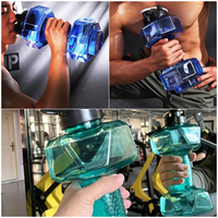 Botella de Agua Deportiva de Plástico Personalizada, Libre de BPA, con Agarre Antideslizante, 1500 ml, Textura de Diamante, para Gimnasio y Entrenamiento