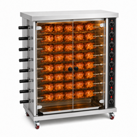 Four de rôtissage électrique à neuf broches pour poulet, avec vitrine chauffante, pour comptoir de traiteur d'hypermarché, équipement de vente au détail, fournisseur