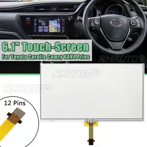 12 Pins 6.1 "LCD araç navigasyon dokunmatik ekran cam sayısallaştırıcı koruyucu Film Toyota Corolla Camry RAV4 Prius için