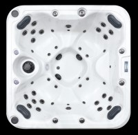 Jacuzzi de Hidromasaje de Primera Calidad con 38 Chorros y Calentador de Temperatura Constante, Moderno Jacuzzi Independiente de Acrílico para 4 Personas, Ideal para Cabañas de Vacaciones