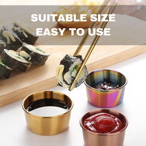 304 Stainless Steel Dipping Cup Gold <b>Sauce</b> Cup Seasoning Dish Household Salad Tomato <b>Sauce</b> Durable - Product Image 3