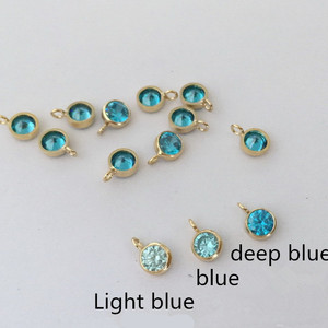 Premium 14K Gold Filled Charms 12 Birthstone Pendant 4mm Shiny Zircon Culet Anillo colgante vertical Charm para collar Pulsera - Product Image 6