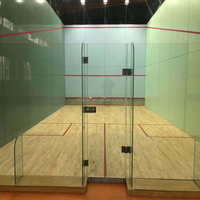 Offres Spéciales personnalisé squash intérieur cour mur de verre montage avec lampes et parquet pour terrains de squash