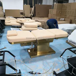 다이언트 공장 공급 업체 저렴한 가격 사용자 정의 로고 3 모터 조정 럭셔리 전기 안락 의자 미용사 의자 얼굴 침대
