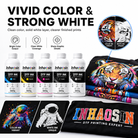 Encre DTF à base d'eau, haute opacité, blanche, fluide, pour impression personnalisée sur t-shirts et vêtements, séchage rapide, résistante au lavage, impression textile