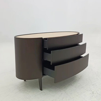 Meuble buffet design de luxe pour salon, commode courbée en placage de bois, armoire de rangement pour villa et hôtel