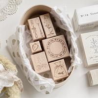 Tampon en caoutchouc vintage en bois avec motif de dessert et de nourriture rétro, pour scrapbooking, journalisation, fabrication de cartes et DIY